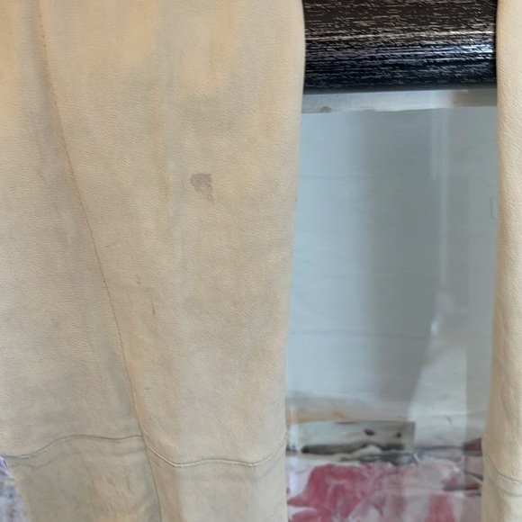 HANDCRAFTED Cream thigh high leggings made from rag & bone leather pants - Picture 7 of 7